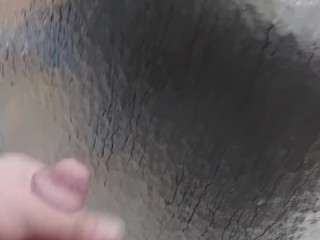 Big cumshot in the shower