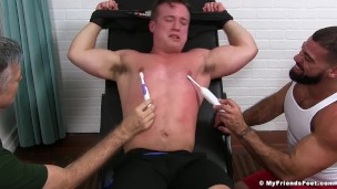 Pervy older dude and Ricky Larkin restrain and tickle JC