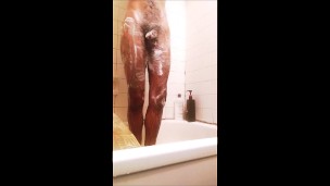 Skinny Teen BBC Puts On A Show In The Shower