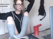 Stoner Slut 420 Smoked out of glass bong 