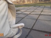 Real public sex. Beautiful fucks on a park bench and shows her perfect 11/16