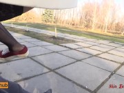 Real public sex. Beautiful fucks on a park bench and shows her perfect 13/16