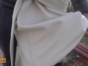 Real public sex. Beautiful fucks on a park bench and shows her perfect 5/16