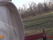 Real public sex. Beautiful fucks on a park bench and shows her perfect 6/16