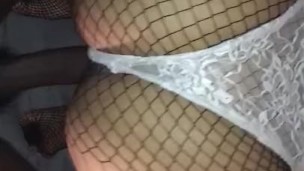 Big booty latina fucked in fishnets