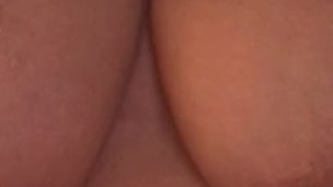 Playing with my big tits mmm