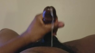Daddys Nice Hard Black Dick Shoots Creamy Cum On Balls And Stomach