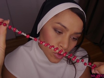 DEMON POSSESSED NUN SUCKS THE SOUL OUT OF YOUR COCK - MEANA WOLF