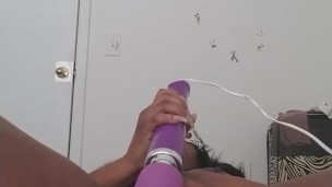 Ebony playing with her pussy