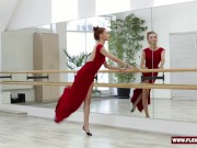 Red dressed teen Zadornaya is a pro