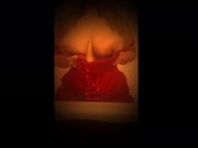 Big tit blonde striptease in red lingerie 13/16