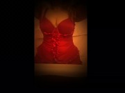 Big tit blonde striptease in red lingerie 4/16