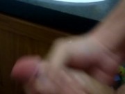 Solo male cums on hand