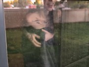 Teen shows off naked body for peeping neighbor