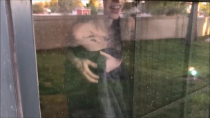 Teen shows off naked body for peeping neighbor