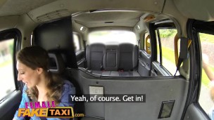 Female Fake Taxi Busty blonde in lesbian sexual anal play workout