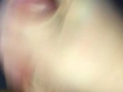 Cum flowing from my cock