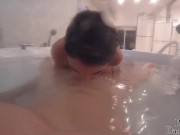 Oiled pussy fucks and sucks in a jacuzzi pool! 10/16