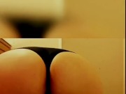 White bitch twerking and cums!