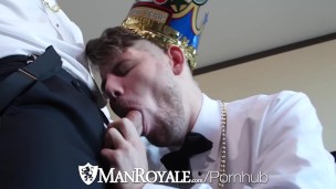 ManRoyale New Years Eve fuck and facial after wild party