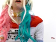 SUICIDE SQUAD - HARLEY QUINN Cosplay throat FUCK and snal creampie eating. 2/16