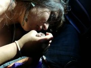 18 year old sucks cock in a car and swallows cum for 1st time