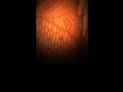 Big booty blonde red fishnet and skirt tease 15/16