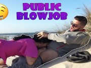 PUBLIC BLOWJOB on THE BEACH