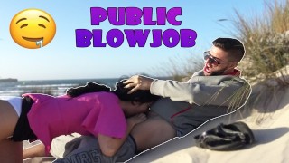 PUBLIC BLOWJOB on THE BEACH