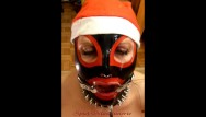 Blowjob at new years eve party - Jingle bells new years eve latex mrs. claus ring gag dripping deepthroat