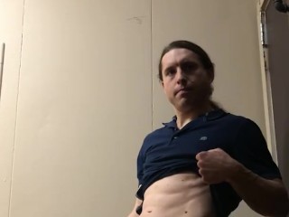 Horny Stud Masturbates to Relieve Tension in Restroom