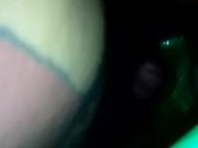 Green plastic in between my legs