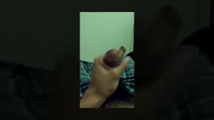 Masterbating a thick cock till it cums