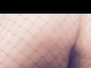 Curvy blonde in red fishnets 16/16