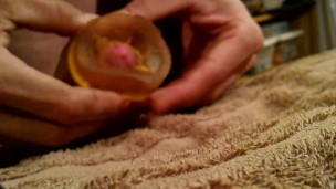 Close up masturbate and dripping cumshot