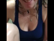 Teen Mommy and Daddy Slip-n-Slide Oil Play 9/16