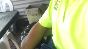 Aussie Tradie Soft Piss On Smoke Break