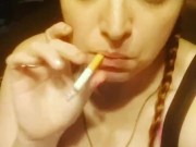 Sexy redhead smoking fetish teaser