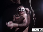 Griddy interracial anal scene with hot big titty blonde
