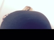 Curvy blonde in tight black dress 2/16