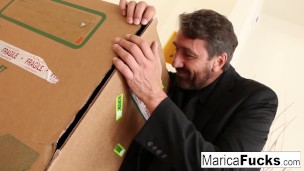 Sex robot Marica gets anally charged by Steve Holmes