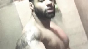 Heat the latin sensation male stripper taking a shower @heat718