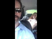 naughty redhead teen flashes tits and pussy in public 16/16