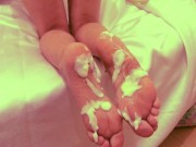Cum in my white feet 14/16