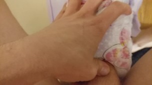 Fit guy uses diaper like a fleshlight