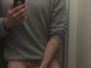 Cute boy cum on mirror