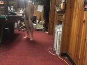 Bearded man working out naked 11/16