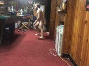 Bearded man working out naked 15/16
