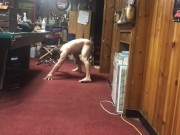 Bearded man working out naked 16/16