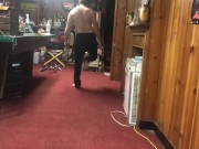 Bearded man working out naked 6/16